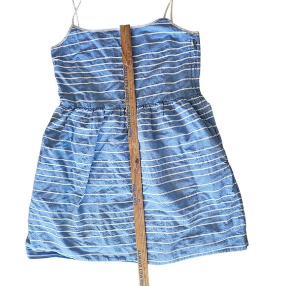 Gap Linen Spaghetti Strap Fully Lined Striped Mini Summer Sundress Pockets Sz 10 - Picture 9 of 14